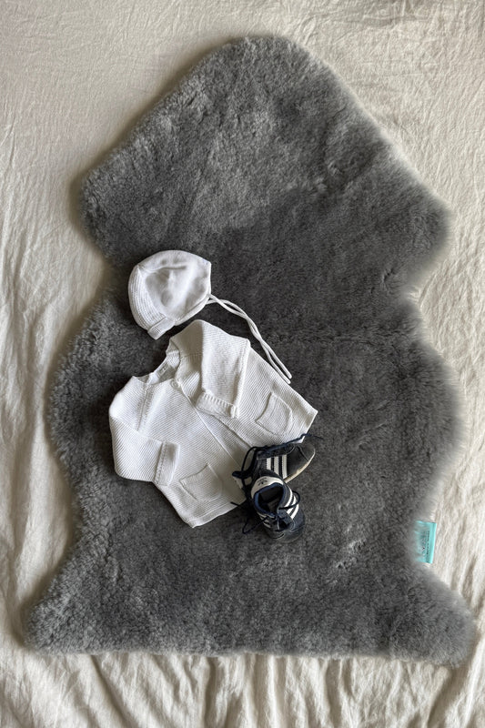 Grey baby sheepskin australian
