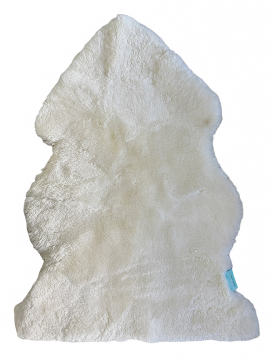 White Australian sheepskin rug.
